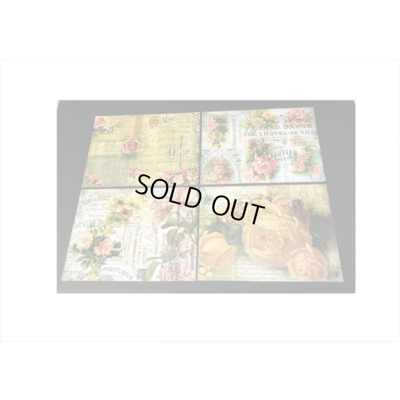 画像3: トレペ入りペーパーセット＊アンティークローズ＊柄違い8枚＊海外製