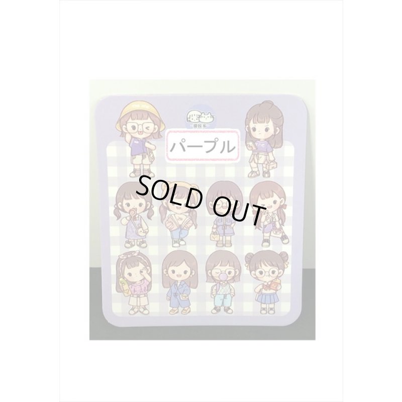 画像5: 7色の女の子＊パープル＊防水＊PET＊ダイカットシール＊40枚＊海外製