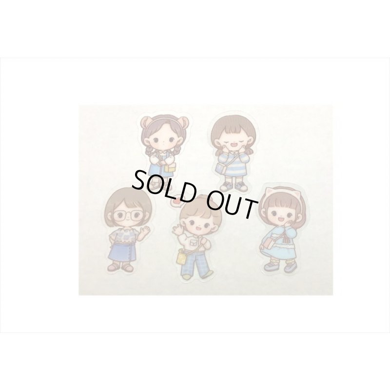 画像3: 7色の女の子＊ブルー＊防水＊PET＊ダイカットシール＊40枚＊海外製