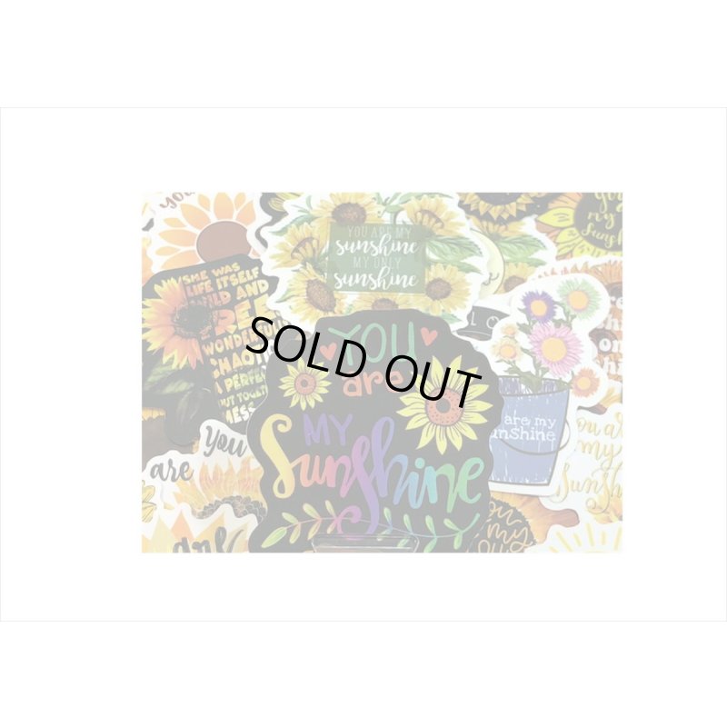 画像7: 100枚💓柄違い＊ひまわり🌻大きめダイカットステッカー＊海外製