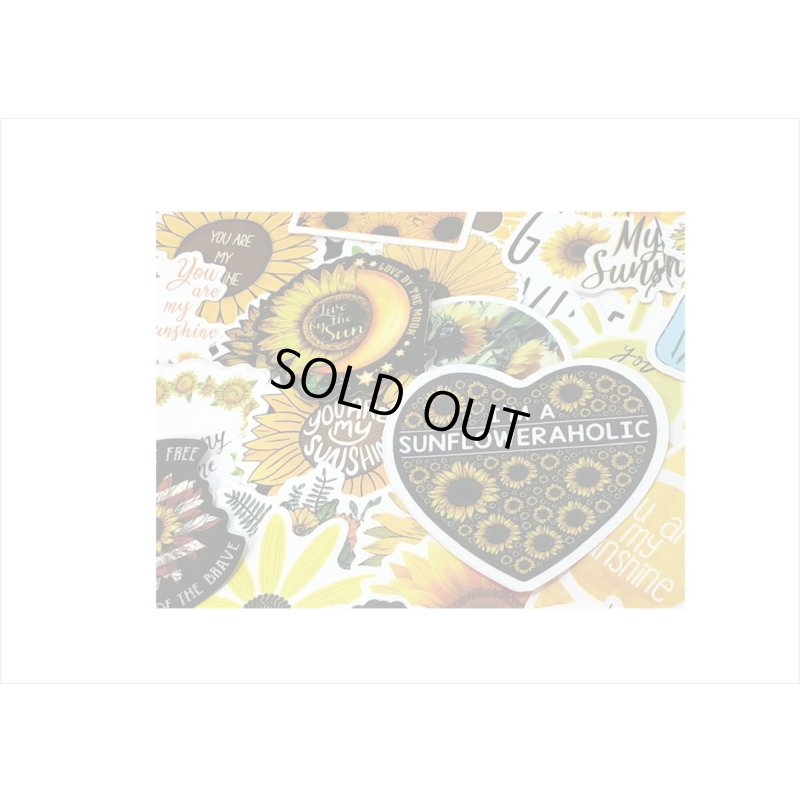 画像9: 100枚💓柄違い＊ひまわり🌻大きめダイカットステッカー＊海外製