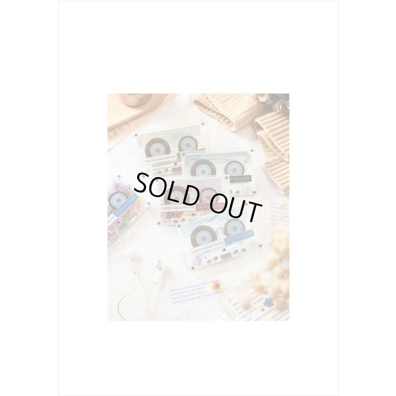 画像12: カセットテープみたい🎵ブラック＊防水＊PETシール＊花と英文＊30枚＊海外製