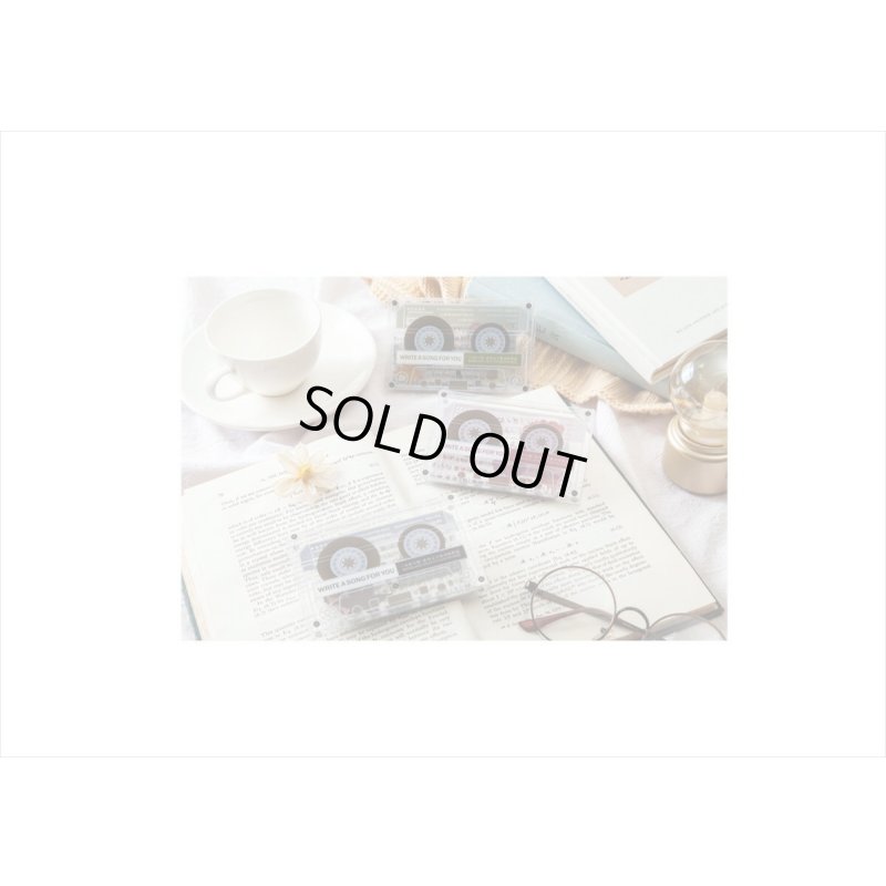 画像10: カセットテープみたい🎵ブラック＊防水＊PETシール＊花と英文＊30枚＊海外製