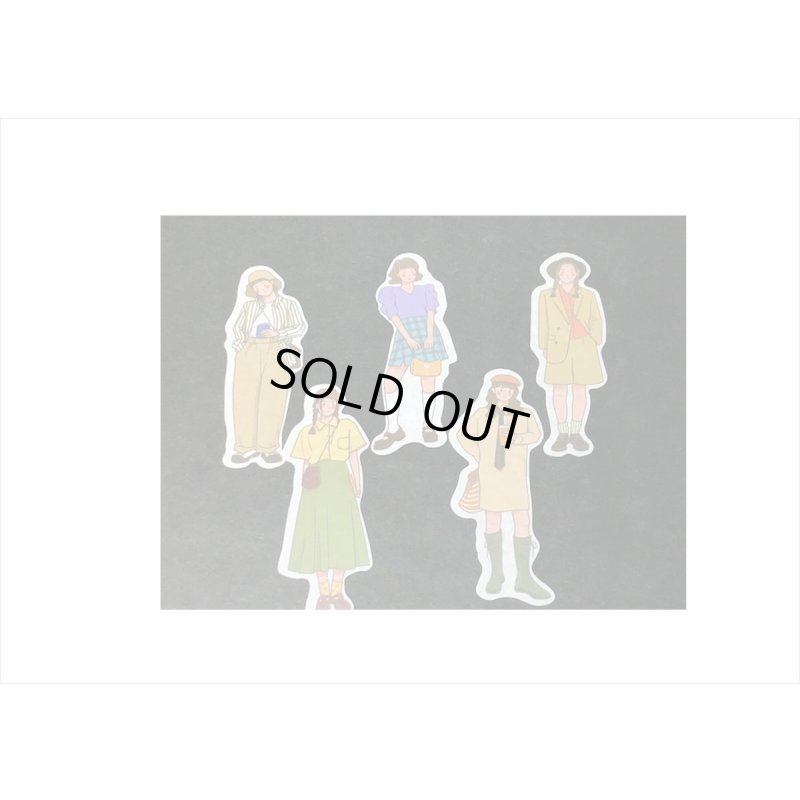 画像6: デコステッカー＊お出かけ＊女の子＊人物＊ダイカット＊和紙シール＊40枚＊海外製