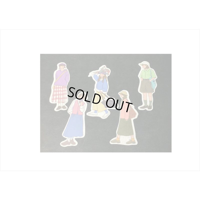 画像3: デコステッカー＊お出かけ＊女の子＊人物＊ダイカット＊和紙シール＊40枚＊海外製