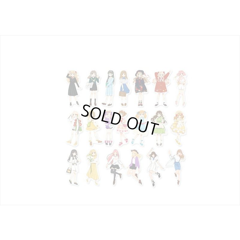 画像9: デコステッカー＊漫画少女＊女の子＊人物＊ダイカット＊和紙シール＊40枚＊海外製