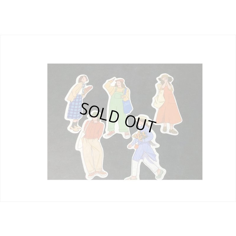 画像5: デコステッカー＊お出かけ＊女の子＊人物＊ダイカット＊和紙シール＊40枚＊海外製