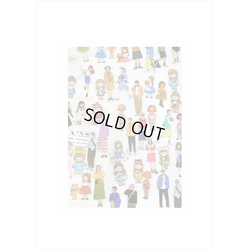 画像12: デコステッカー＊漫画少女＊女の子＊人物＊ダイカット＊和紙シール＊40枚＊海外製