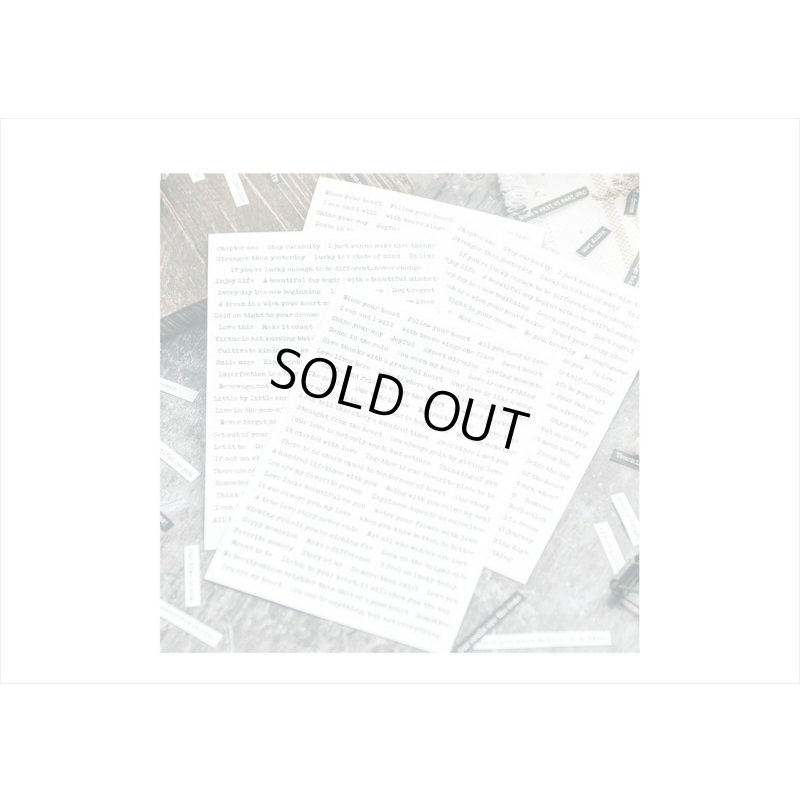 画像10: 英文だらけ♪黒と白＊8シート入り＊201＊海外製