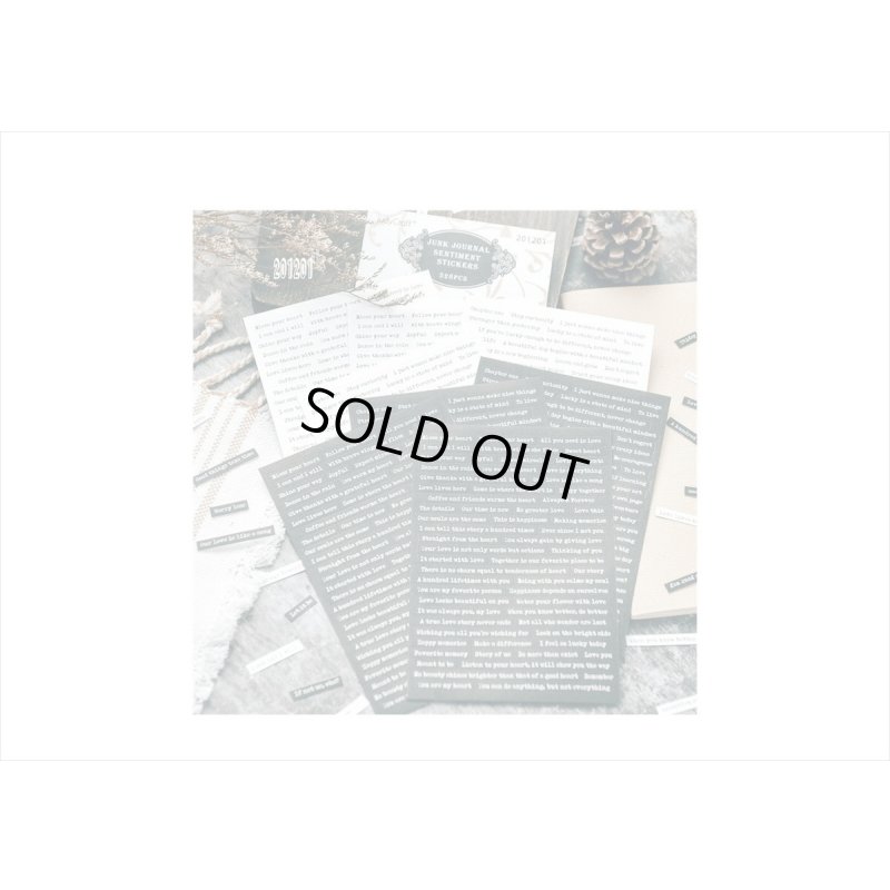 画像7: 英文だらけ♪黒と白＊8シート入り＊201＊海外製