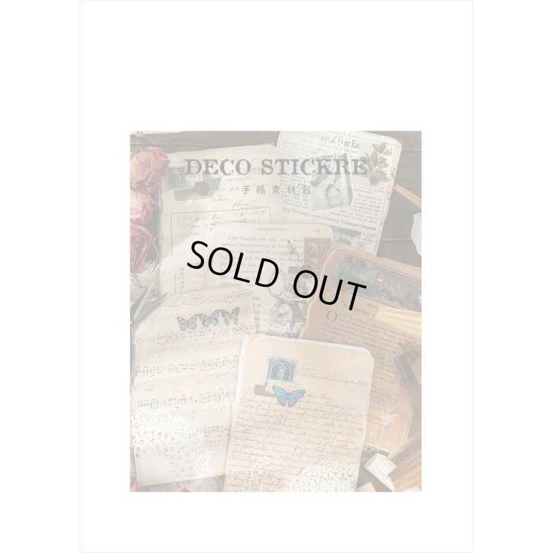 画像19: 透明シール付き＊レター＊アンティーク風ペーパーセット＊25枚＊海外製