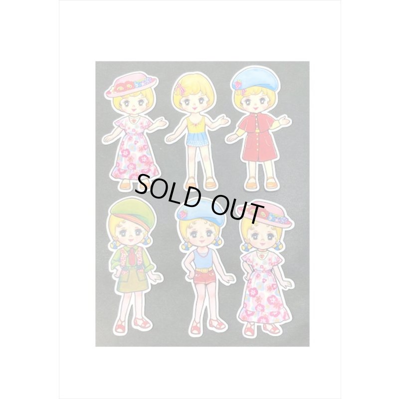 画像5: レトロ感満載💓昭和のお人形＊大きめダイカットステッカー＊海外製