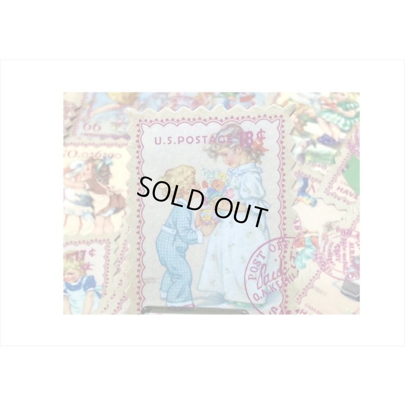 画像6: 小さなポスト＊切手型シール＊チャイルド＊100枚＊箱入り＊海外製