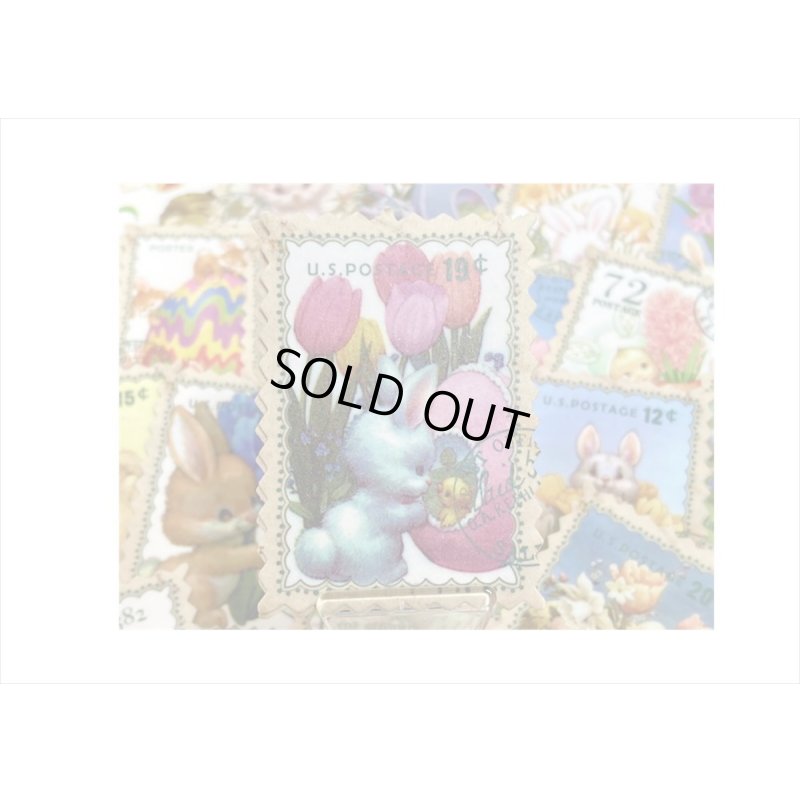 画像5: 小さなポスト＊切手型シール＊うさぎ🐰＊100枚＊箱入り＊海外製