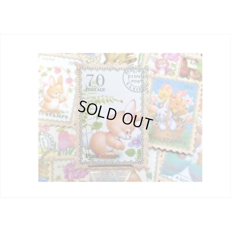 画像3: 小さなポスト＊切手型シール＊うさぎ🐰＊100枚＊箱入り＊海外製