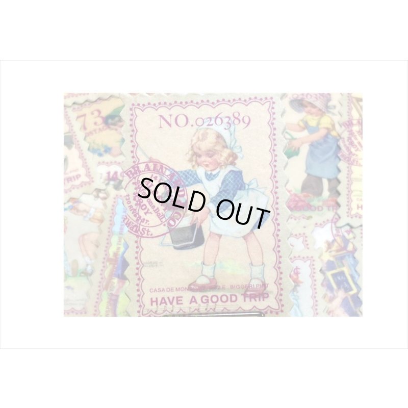 画像4: 小さなポスト＊切手型シール＊チャイルド＊100枚＊箱入り＊海外製