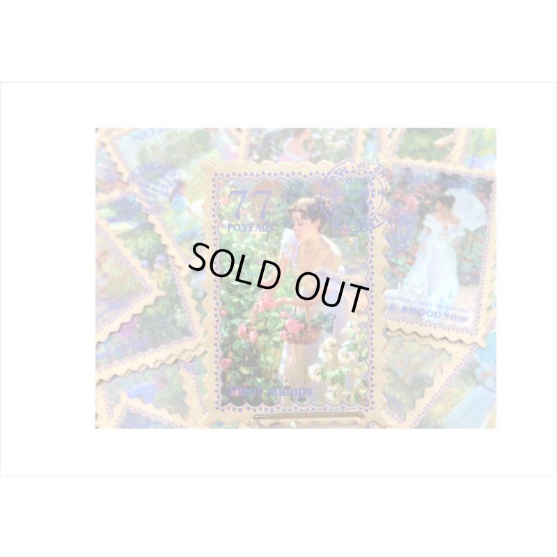 画像7: 小さなポスト＊切手型シール＊少女＊100枚＊箱入り＊海外製