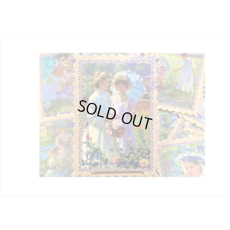 画像6: 小さなポスト＊切手型シール＊少女＊100枚＊箱入り＊海外製