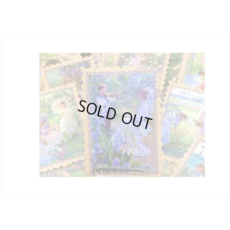 画像5: 小さなポスト＊切手型シール＊少女＊100枚＊箱入り＊海外製