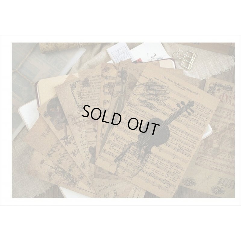 画像7: トレペ封筒入り＊楽譜＊クラフトペーパーセット＊10枚＊海外製