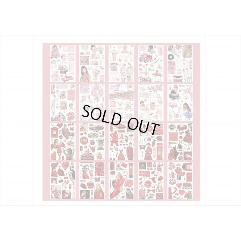 画像9: 大きなシール帳＊ピンク＊人物＊和紙シール＊20シート＊海外製