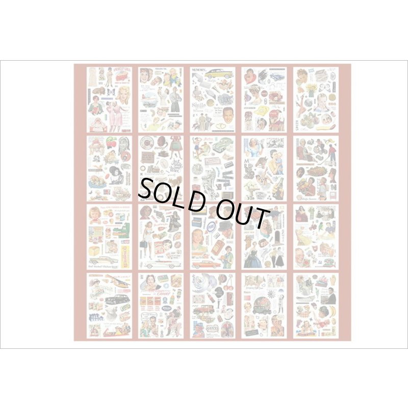 画像9: 大きなシール帳＊レッド＊人物＊和紙シール＊20シート＊海外製