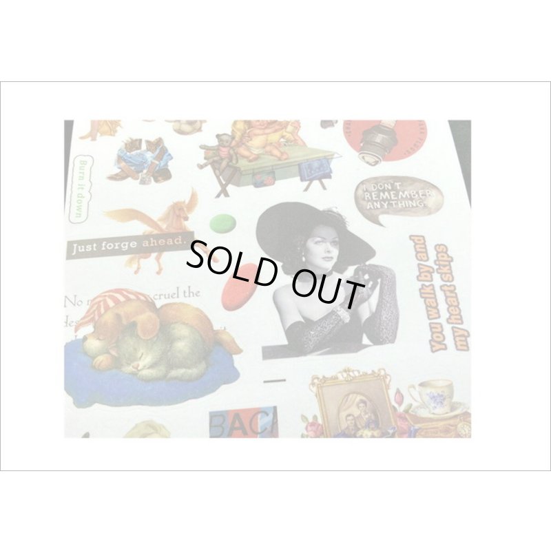 画像5: 大きなシール帳＊レッド＊人物＊和紙シール＊20シート＊海外製