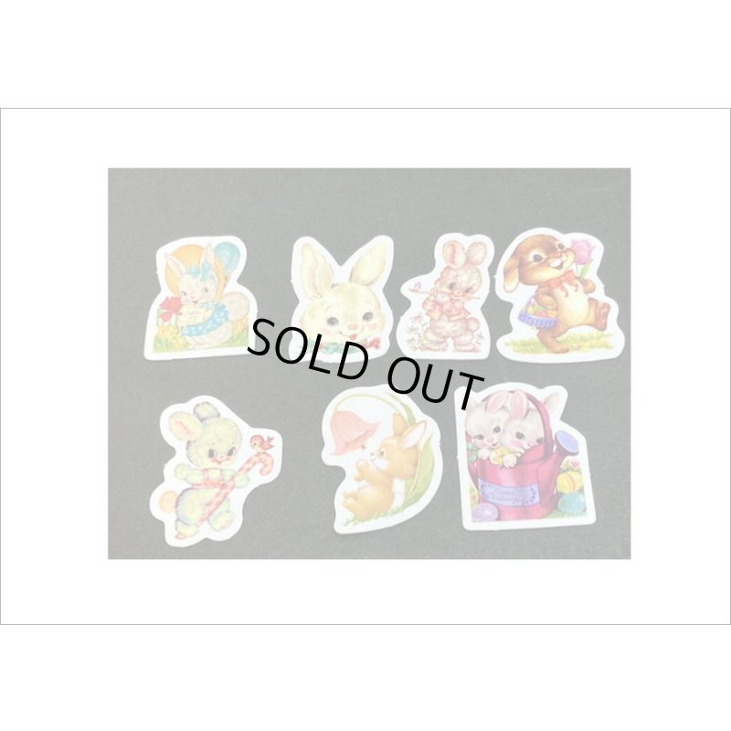 画像8: レッド・うさぎ＊レトロアニマル＊ダイカット＊光沢シール＊46枚＊箱入り＊海外製