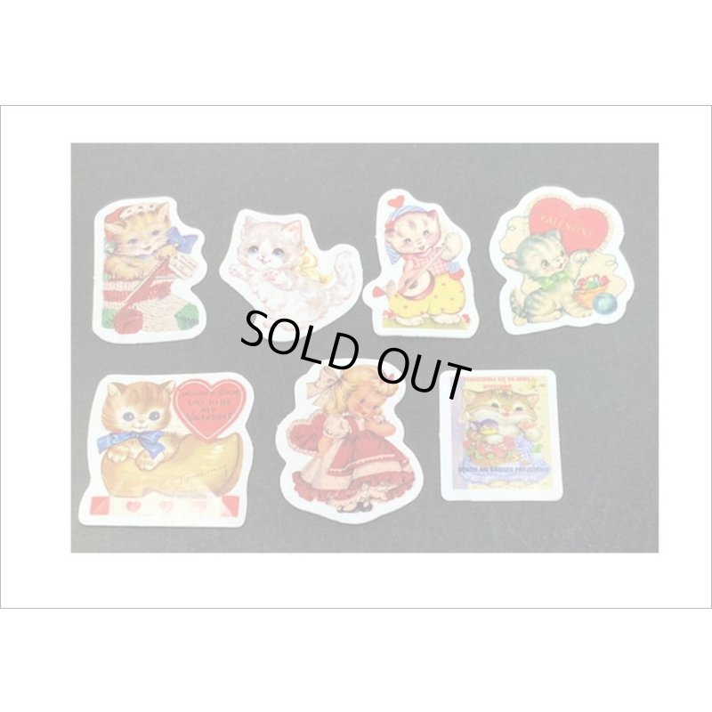 画像8: ピンク・ねこ＊レトロアニマル＊ダイカット＊光沢シール＊46枚＊箱入り＊海外製