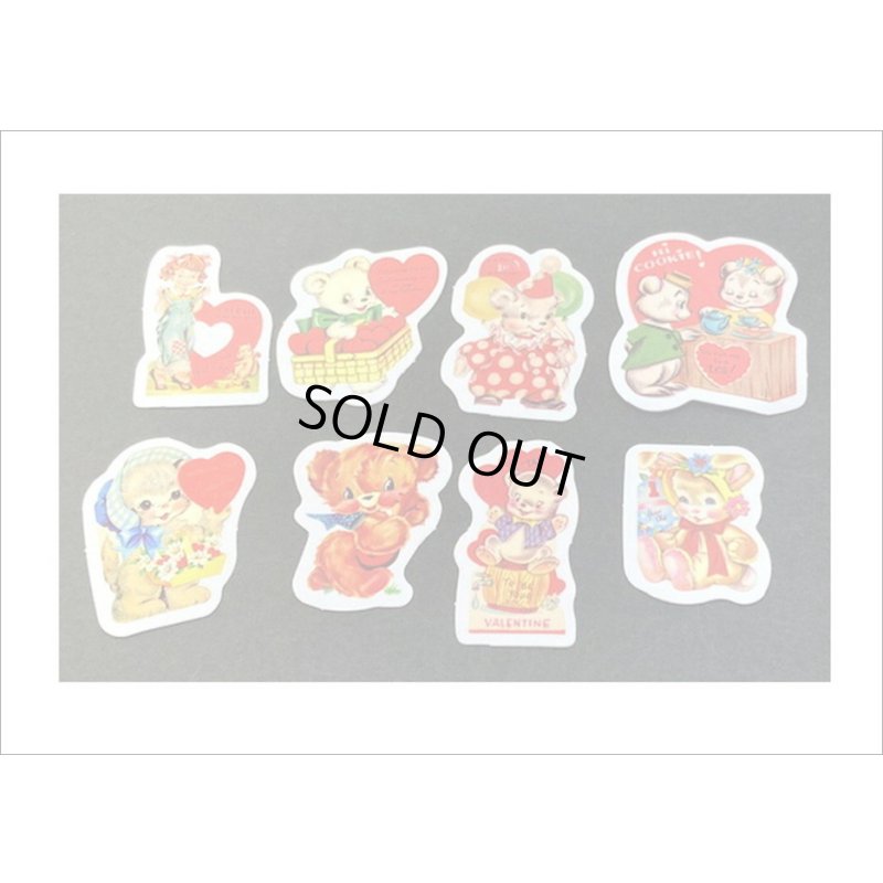 画像7: ブラウン・くま＊レトロアニマル＊ダイカット＊光沢シール＊46枚＊箱入り＊海外製