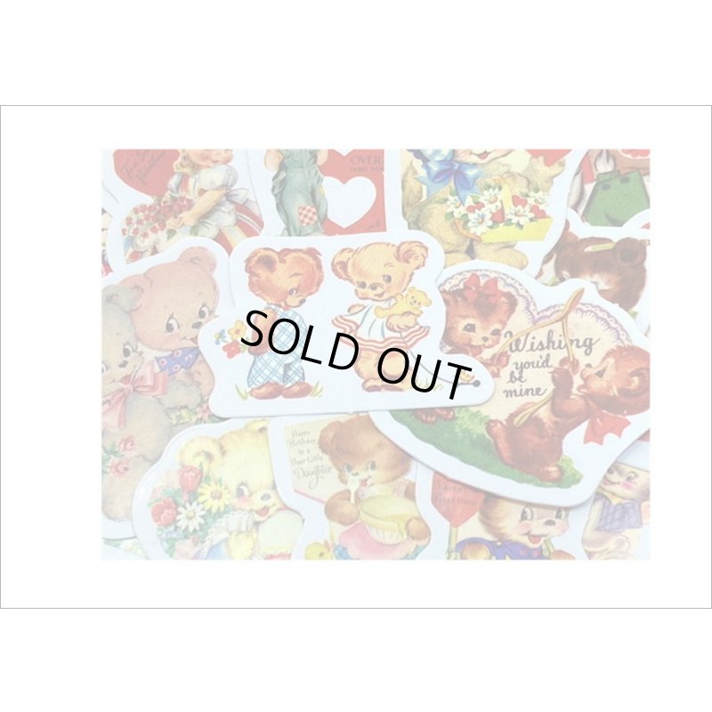 画像5: ブラウン・くま＊レトロアニマル＊ダイカット＊光沢シール＊46枚＊箱入り＊海外製