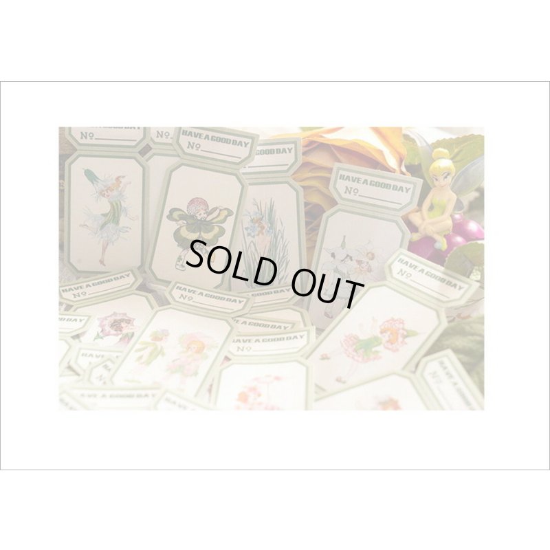 画像10: チケットみたいなタグシール＊フラワーフェアリー＊50枚＊海外製