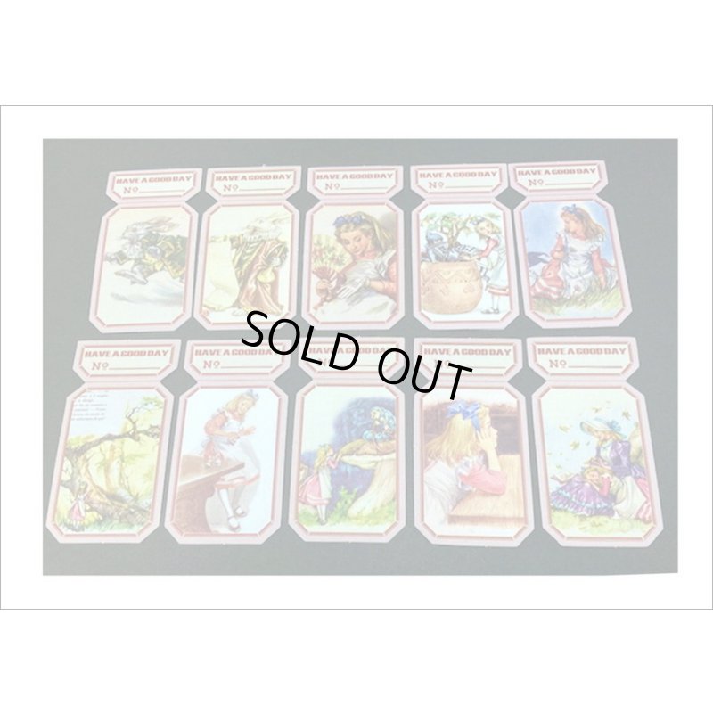 画像6: チケットみたいなタグシール＊不思議の国のアリス＊50枚＊海外製