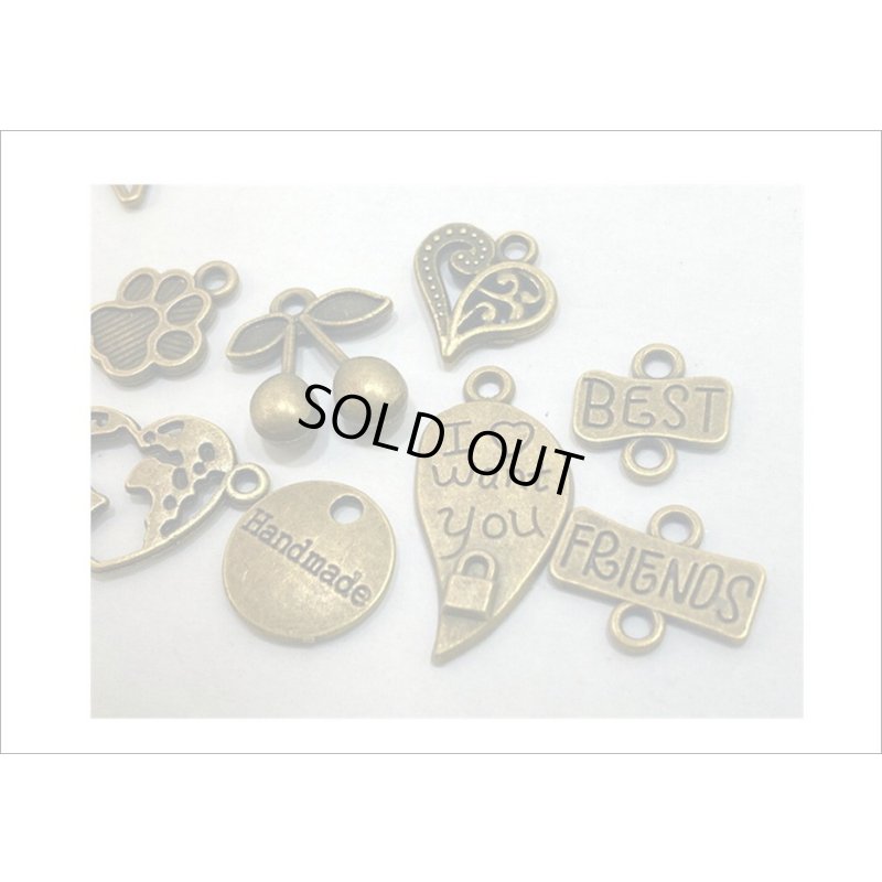 画像4: チャームセット＊バラエティパーツ20＊20枚＊アンティークカラー