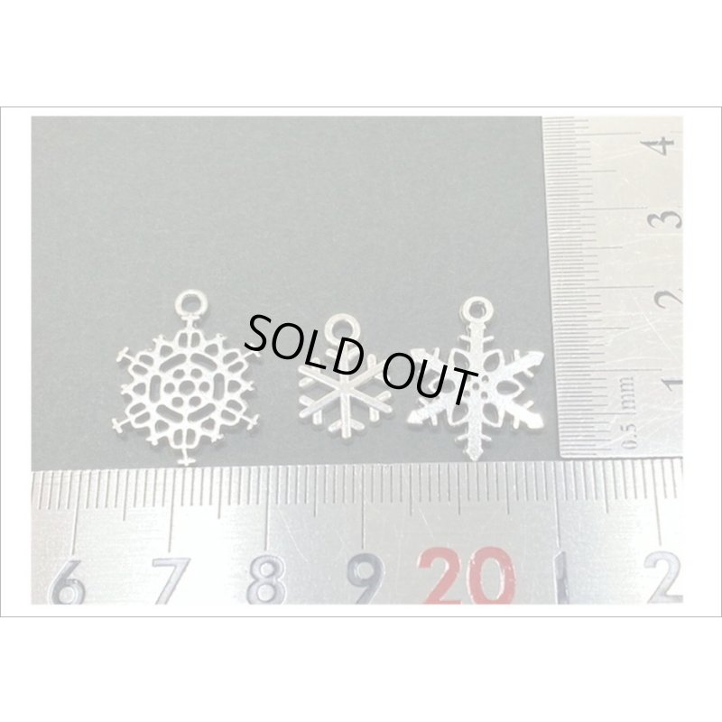 画像6: チャームセット＊雪の結晶＊20枚＊シルバーカラー