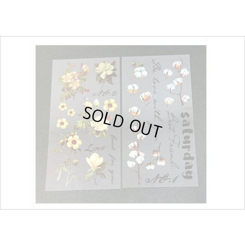 画像7: わたの花＊ホワイト＊ホログラムフレーム入り＊PVCシール＊海外製