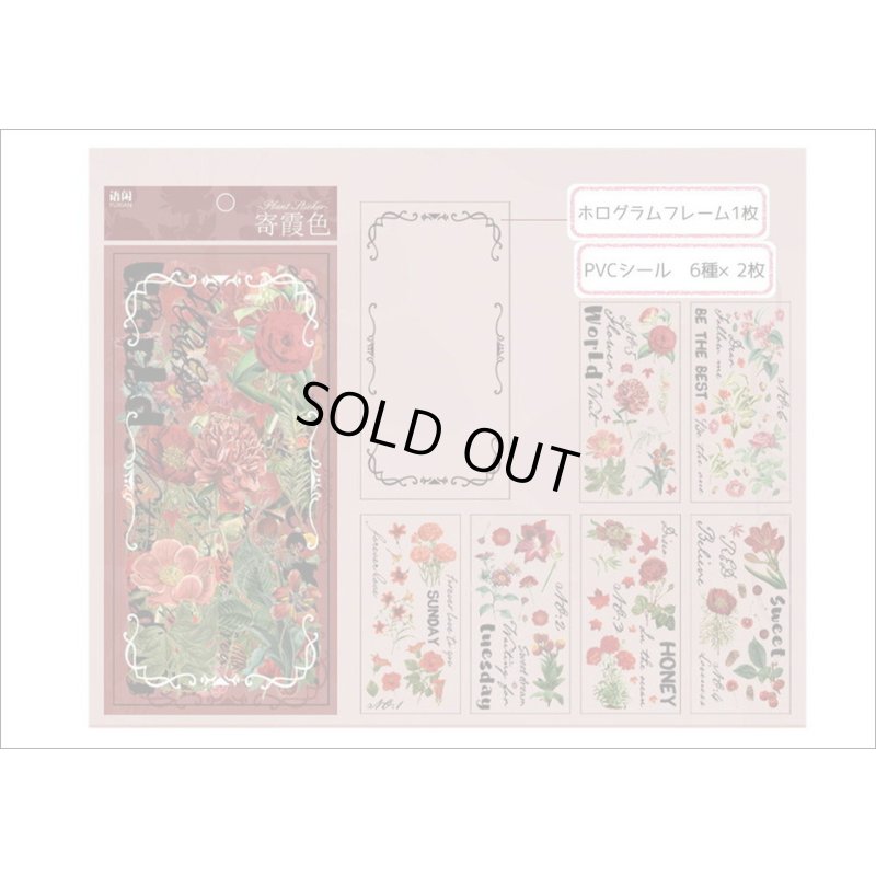 画像9: カーネーション＊レッド＊ホログラムフレーム入り＊PVCシール＊海外製