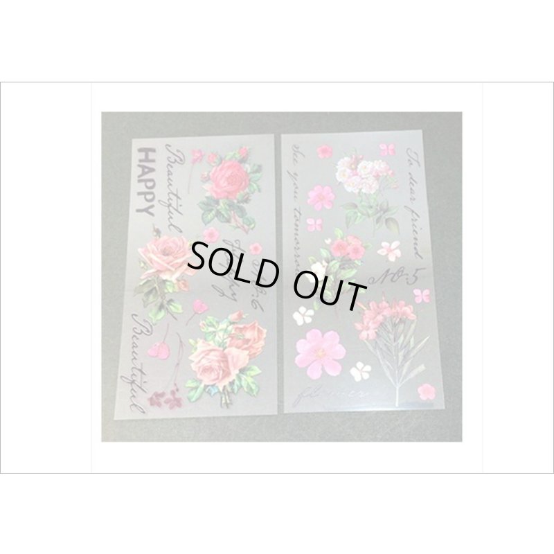 画像8: 薔薇＊ピンク＊ホログラムフレーム入り＊PVCシール＊海外製