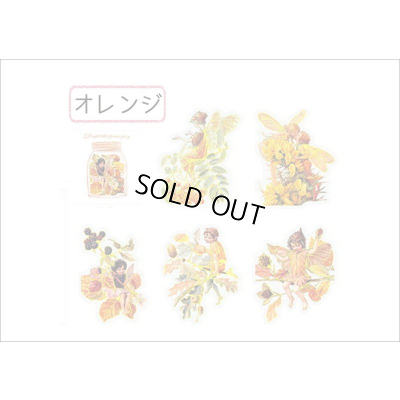 画像8: 金箔・防水＊花の妖精＊オレンジ＊PETシール＊海外製