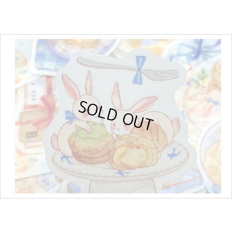 画像4: 和紙ダイカット＊ブルー・ムースケーキ🍰＊フレークシール＊40枚＊海外製