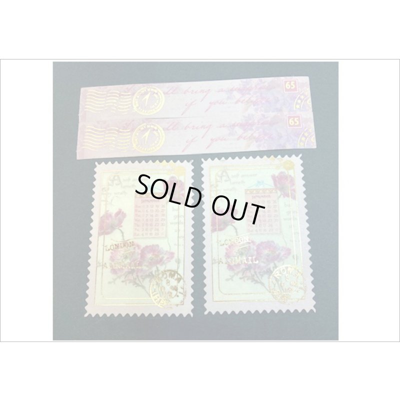 画像8: 箔押し＊レトロステッカーセット＊フラワー＊40枚＊海外製