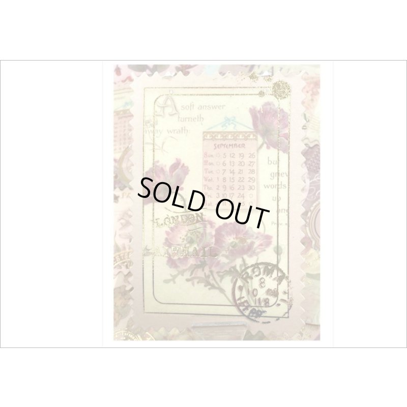 画像3: 箔押し＊レトロステッカーセット＊フラワー＊40枚＊海外製