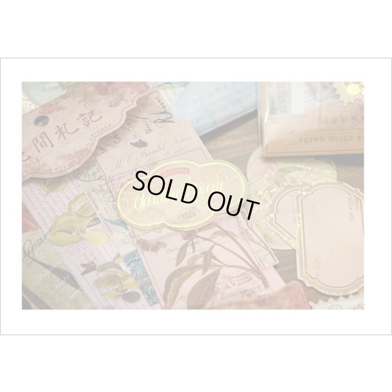 画像12: 箔押し＊レトロステッカーセット＊フラワー＊40枚＊海外製