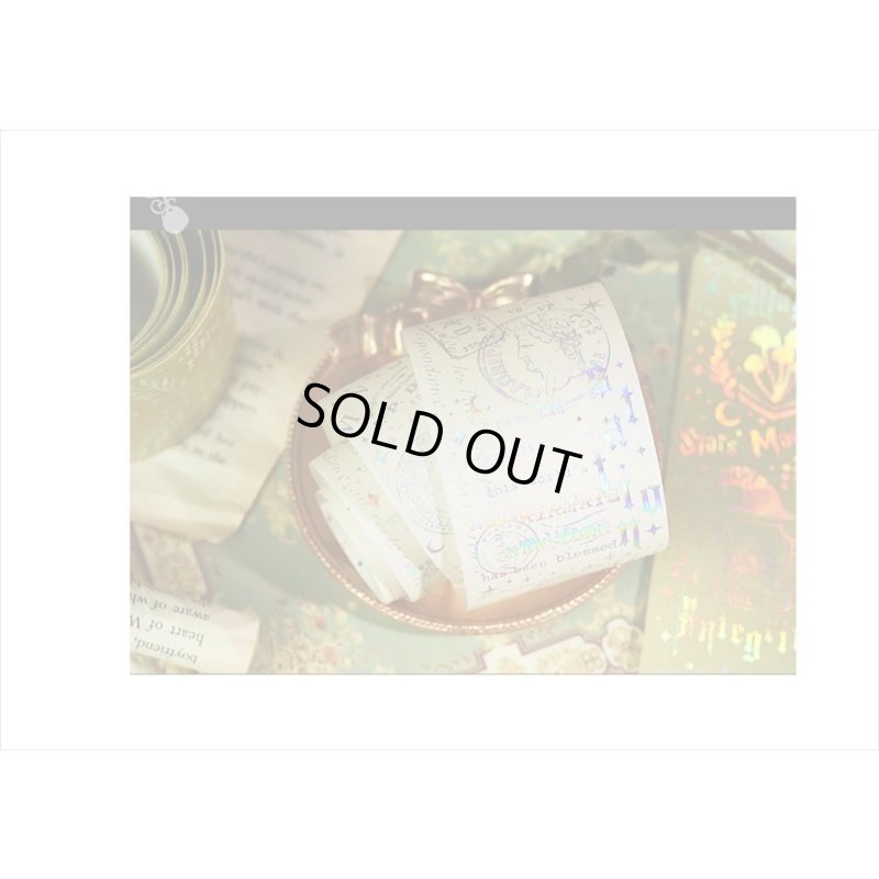 画像6: ホログラム＊駅・ホワイト＊魔法入門＊はく離式＊海外マステ