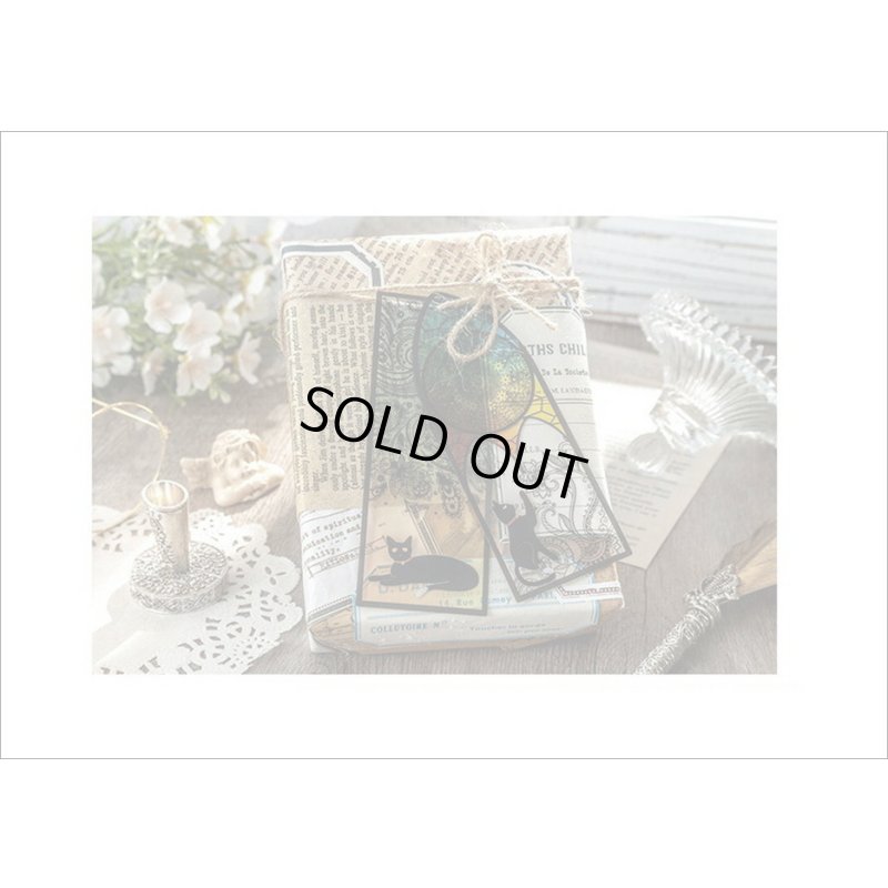 画像16: ネコ好きさんへ💓教会♰ステンドグラス風ブックマーク＊黒ねこ＊防水＊海外製