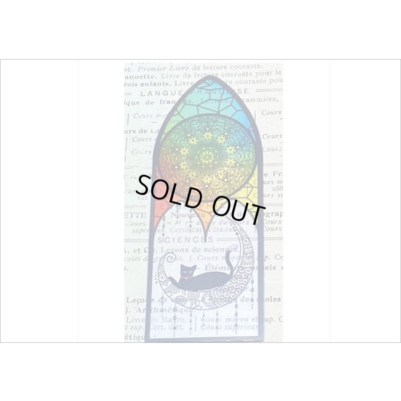 画像4: ネコ好きさんへ💓教会♰ステンドグラス風ブックマーク＊黒ねこ＊防水＊海外製