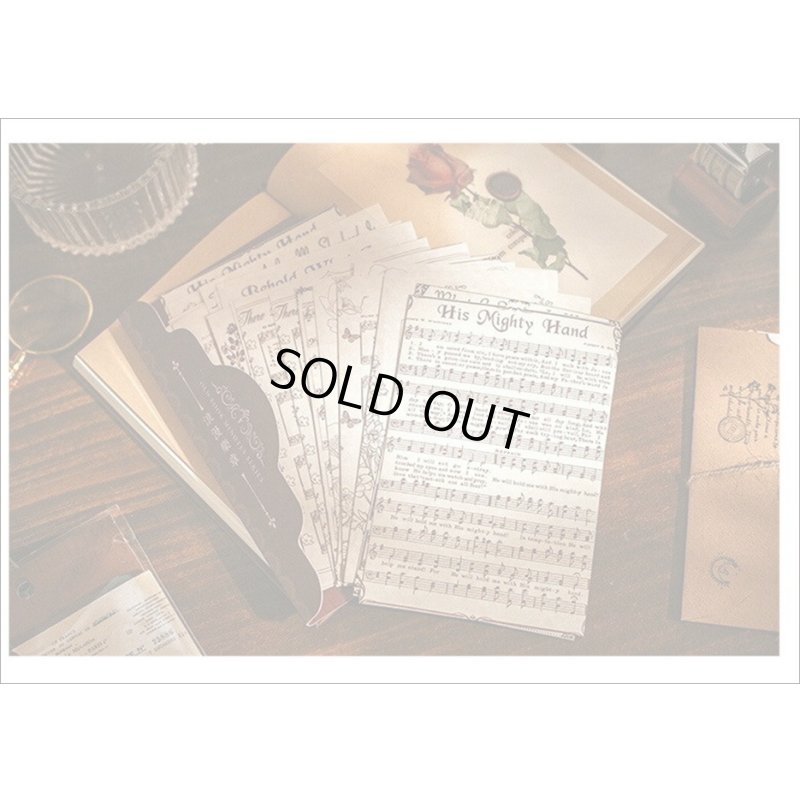 画像12: オシャレなブック風シール＊バラと楽譜＊PVC入り25枚＊海外製