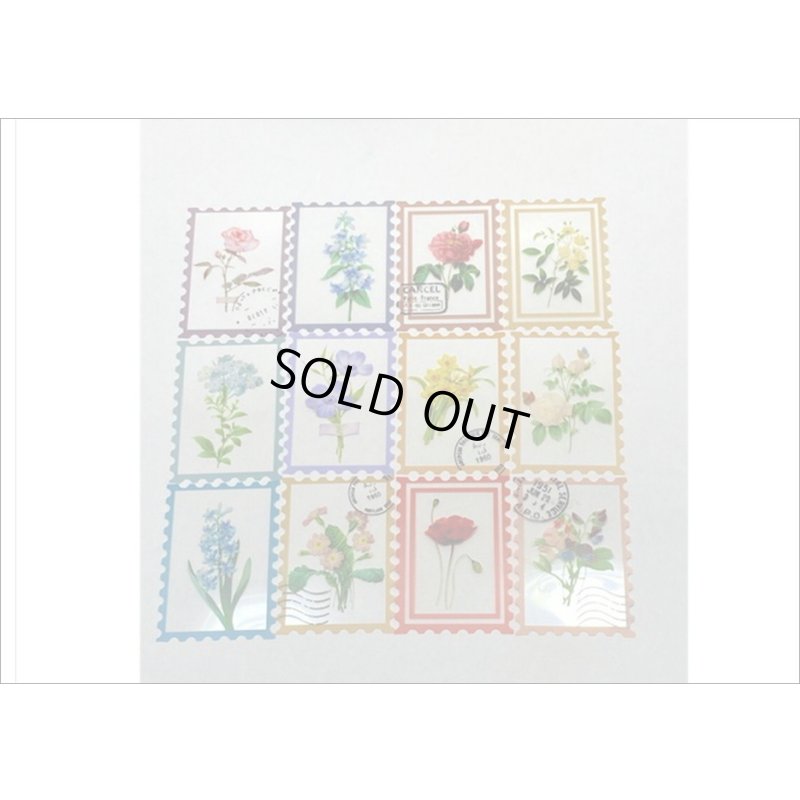 画像12: 切手型フレーム付＊ブラウン・秘密の花園＊PETシール＊50枚＊箱入り＊海外製