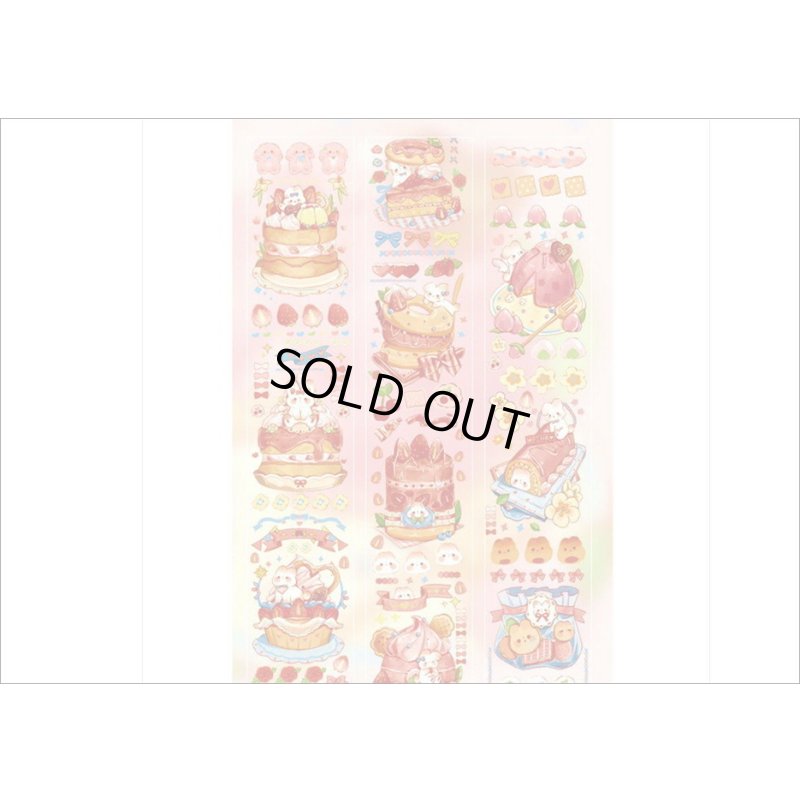 画像11: スイーツ大好きアニマル💓ピンク・うさぎ✿PETテープ＊特殊インク＊はく離式＊海外マステ クリックポスト不可