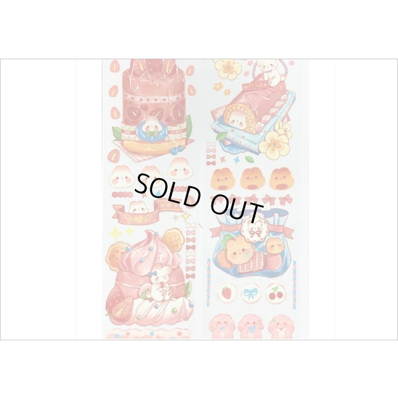 画像10: スイーツ大好きアニマル💓ピンク・うさぎ✿PETテープ＊特殊インク＊はく離式＊海外マステ クリックポスト不可